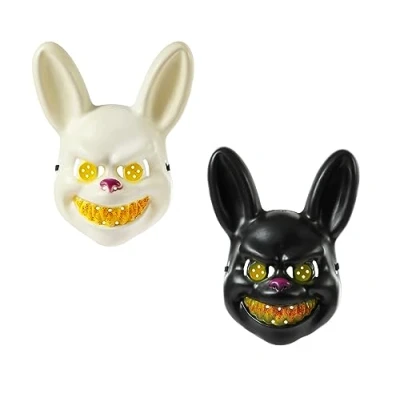 Image of Komonee Rabbit Mask Adult Halloween Costume Party Unisex Fancy Dress Outfit (Pack Of 2 Masks)