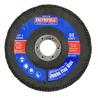 Image of Faithfull Zirconia Abrasive Jumbo Flap Disc ZA80 125mm