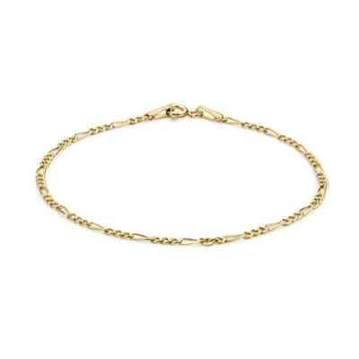 Image of Carissima Gold Women&#039;s 9 ct Yellow Hollow 2 mm Figaro Chain Anklet of Length 23 cm/9 Inch 25.5 cm/10