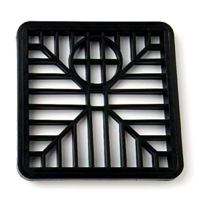 Image of KetoPlastics Plastic Gulley Grid, 150mm (6 Inch) Square, Black, Pack of 2