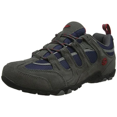 Image of Hi Tec Quadra Classic Men Low Rise Hiking Boots, Grey (Charcoal/Navy/Red), 9 UK (43 EU)