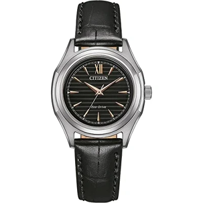 Image of Citizen Women&#039;s Analogue Japanese Quartz Watch with Leather Strap FE2110 14E