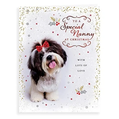 Image of Piccadilly Greetings Photo Christmas Card Nanny 8 x 6 inches