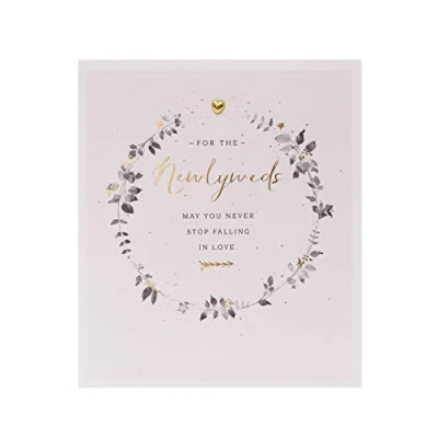 Image of UK Greetings Wedding Card for Him/Her/Friend Wreath Design