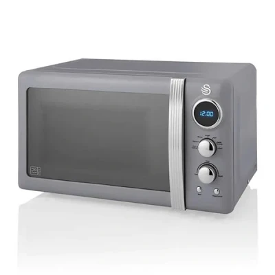 Image of Swan SM22030LGRN 800W 20L Retro Digital Microwave Grey