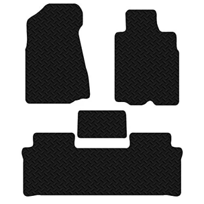 Image of Carsio Car Mats 4pc Set For Honda CRV 2002 2006 Manual Tailored Fit Rubber Floor Mat Complete Accessory Black Custom Fitted Anti Slip Backing, Heavy Duty &amp; Waterproof