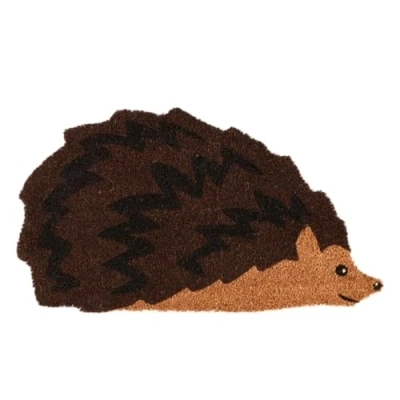 Image of Hedgehog Welcome Mat Large Coir Fibre Anti Slip PVC Back Indoor Doormat (73cm x 41cm)