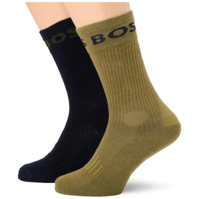 Image of BOSS Men&#039;s 2P RS Sport Col CC Regular Socks, Open Green357,