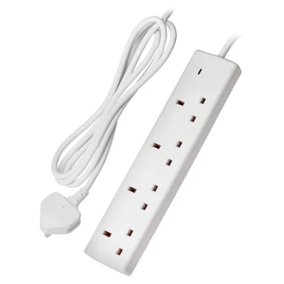Image of Maplin 4 Socket Extension Lead 13A Neon Indicator 2m White