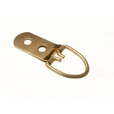 Image of 20 X 2 Hole EB Brass Plated Steel Heavy Duty Picture Strap Hanger