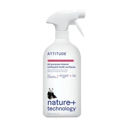 Image of ATTITUDE All Purpose Cleaner, EWG Verified Multi Surface Products, Vegan, Naturally Derived Multipurpose Cleaning Spray, Pink Grapefruit, 800 mL