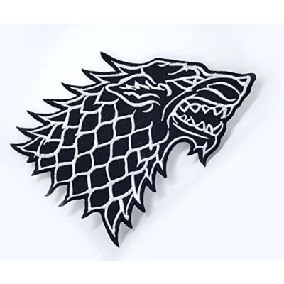 Image of Game of Thrones House Stark Direwolf Iron Sew on Embroidered Patch