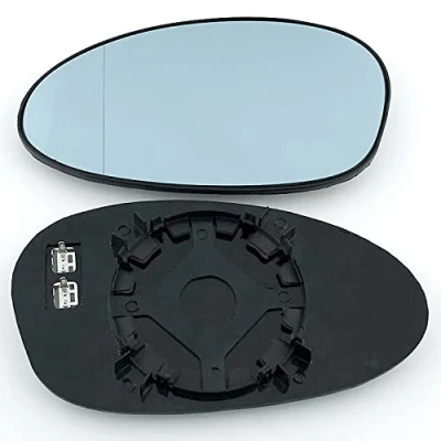 Image of Fits BMW 3 Series, For 2005 to 2008 Heated Base Wide Angle Wing Mirror Glass (Blue Tinted) LEFT HAND (UK Passenger Side)