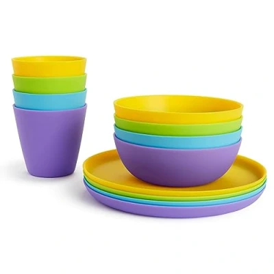 Image of Munchkin Multi Toddler Dining Set, 12 Piece, Includes 4 Cups, Bowls and Plates