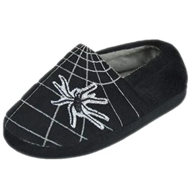 Image of Boys Spider and Web Full Slippers Black UK 11 12 Kids