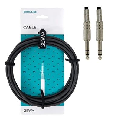 Image of GEWA Instrument Cable stereo Basic Line 6m, black (stereo jack 6.3 mm mm) 190030