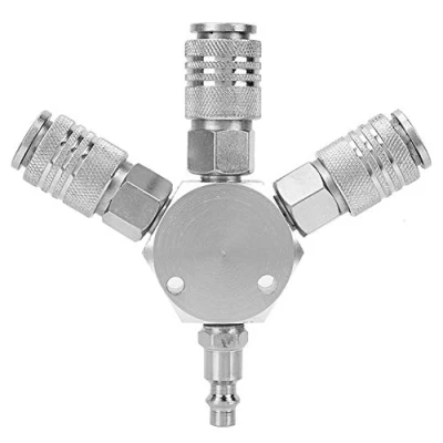 Image of Fafeicy Air Line Connectors, 3 Way Pneumatic Quick Fitting, 1/4&#039;&#039; F npt Hose Manifold Coupler Connector Adapter Splitter Compressor for Tools, Compressors