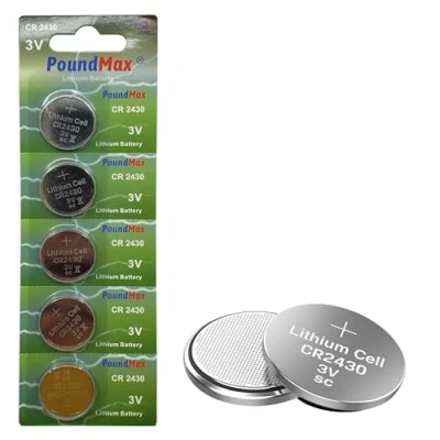 Image of 5 x PoundMax 2430 CR2430 DL2430 3V Lithium Coin Cell Batteries
