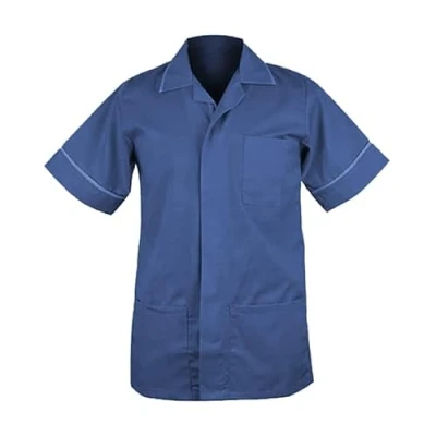 Image of Skywear Men&#039;s Medical Healthcare Tunic, Nurse Hospital Dentist Uniform, Navy with White, L