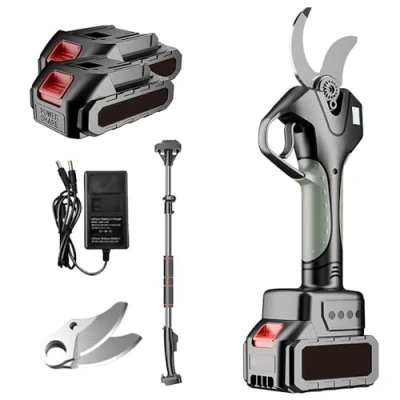 Image of MFYDPP Electric Pruning Shears,Cordless Shears,with 2m Extension Pole And 2 Rechargeable Battery,2*Blades, Max 45mm Cutting Diameter