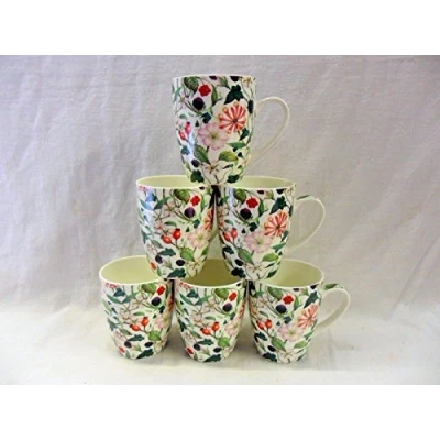 Image of Set of 6 Hedgerow Aspen China Mugs.