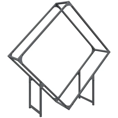 Image of vidaXL Firewood Rack Anthracite 100x25x100 cm Cold rolled steel