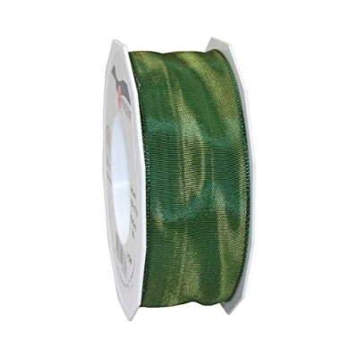 Image of Präsent Lyon Wired Taffeta Ribbon Moss Green 40 mm Width, 25 m Length