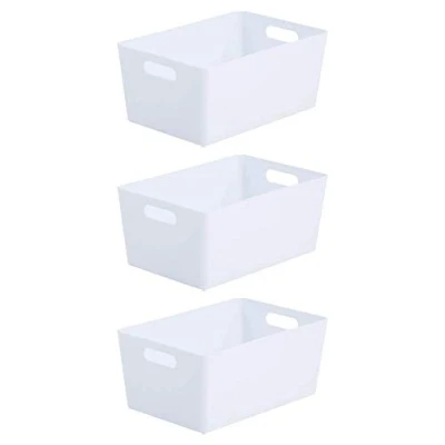 Image of Wham Bam 4.02 Ice White Plastic Studio Storage Baskets Office Home &amp; Kitchen Tidy Organiser 25.5 x 17 11cm (3 Baskets)