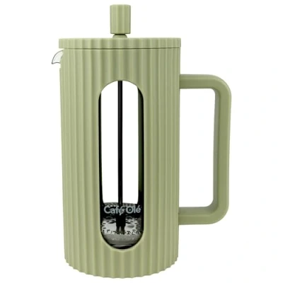 Image of Café Olé Ciao 8 Cup Cafetière, Stainless Steel Gauze, French Press, Green