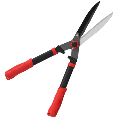Image of Outsunny Garden Shears, 63.5 cm Heavy Duty Hedge Shears with Razor Sharp Blades, Comfort Grip and Tension Adjuster for Hedges, Shrubs Bushes, Easy Cutting Trimming