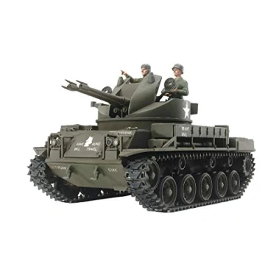 Image of TAMIYA 300035161 Panzer Military 1:35 US Flak Tank M42 Duster, Faithful Replica, Model Building, Crafts, Hobby, Gluing, Plastic Kit, Assembly, Unvarnished