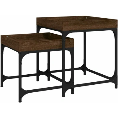 Image of vidaXL Side Tables 2 pcs Brown Oak Engineered Wood