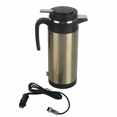 Image of Keenso Electric Kettle, 1200ML Stainless Steel Auto Kettle Portable Car with Cigarette Lighter Charger for Tea Coffee Milk Hot Water (24V) Automotive Electronics