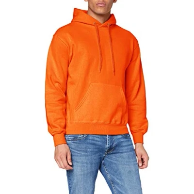 Image of Fruit of the Loom 62 208 0 Men&#039;s Classic Hooded Sweatshirt, Orange,X Large