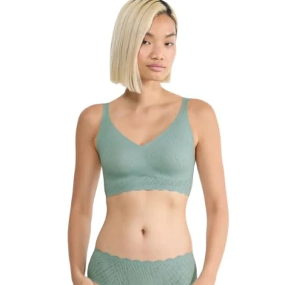 Image of Sloggi FEEL Bliss Bralette Pushup bra, Women&#039;s, Size: Large, Misty turquoise
