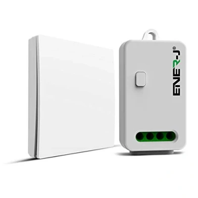 Image of Ener J 1 Gang Wireless Kinetic Switch + Non Dimmable Receiver together in pack