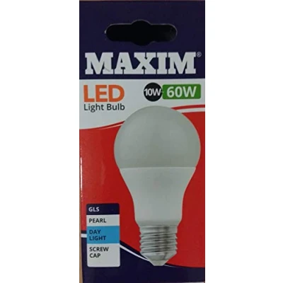 Image of 1 x Maxim LED GLS Edison Screw Cap (ES) Bulbs, E27, 10 W, Daylight White