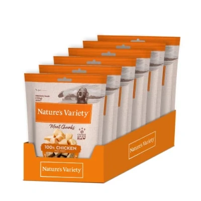 Image of Nature&#039;s Variety Freezed Dried 100% Chicken Chunks for Adult Dogs Case 6 x 50 g