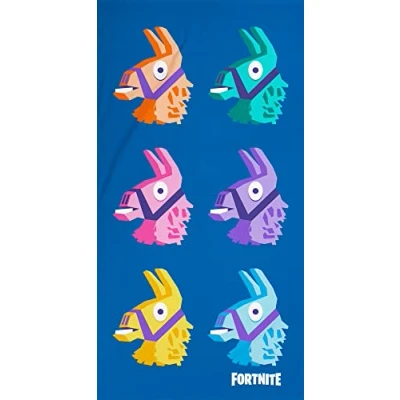 Image of Fortnite Llama Bath Towel 75 x 150 cm 100% Cotton Velour Quality Beach Sheet Sauna Battle Royale Loot Lake Salty Springs Tilted Towers Skins Matching Bed Linen