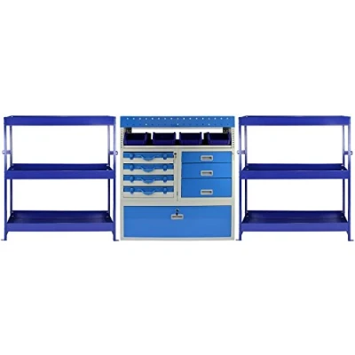 Image of Monster Racking Tempest Metal Van Racks Shelving Tool Storage Units Blue, Steel Bays &amp; Drawers