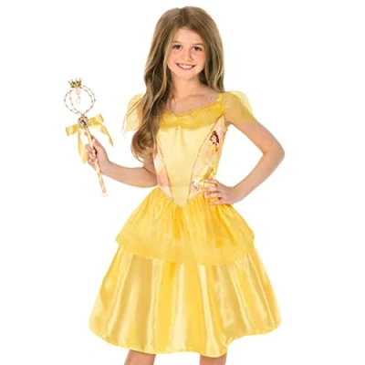 Image of Disney Official Standard Princess Belle Dress Up for Girls, Costume Kids, Beauty and the Beast Costume, Fancy Outfit, Costumes Girls XS, Lemon Tree