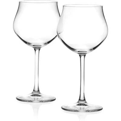 Image of RCR Cristalleria Italiana Da Vinci White Wine Stemware. Set of Two Crystal Italian Glasses