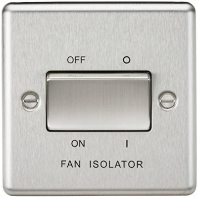 Image of KnightsBridge 10AX 3 Pole Fan Isolator Switch Rounded Edge Brushed Chrome