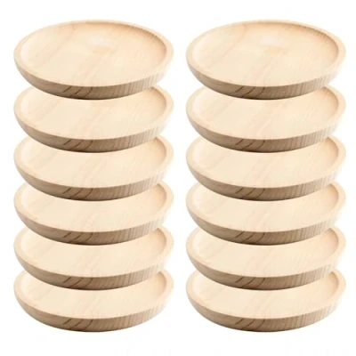 Image of Ruibal Wooden Plates Octopus, Cheese, Salad Pack of 12 Ø 16 cm
