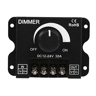 Image of LED Switch Dimmer, DC 12V 24V 30A PWM Dimming Controller, Adjustable Brightness Light Dimmer Controller for Strip