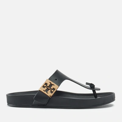 Image of Tory Burch Mellow Thong Sandal Tbar sandals, Women&#039;s, Size: 6.5, Perfect black Sheepskin