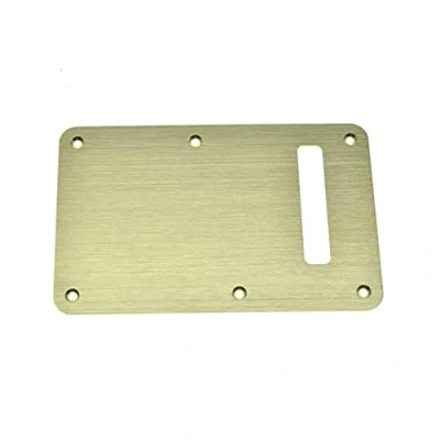 Image of KAISH 6 Hole Metal Aluminum Anodized Modern Style ST/Strat Back Plate Tremolo Trem Cavity Cover for USA/Mexico Stratocaster/Strat Gold