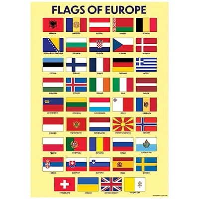 Image of Flags of Europe Mini Poster 32x44cm