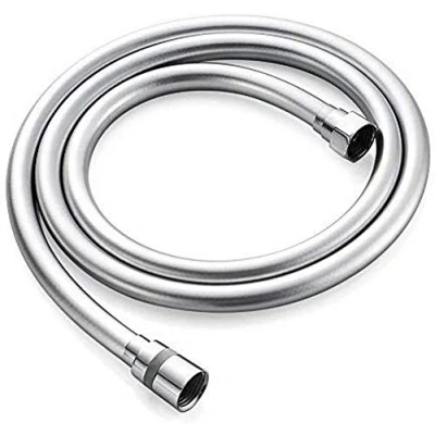 Image of GRIFEMA G852 18 PVC Smooth Shower Hose 1.8m, Replacement Pipe with Brass Connections, Flexible Anti Twist, Silver