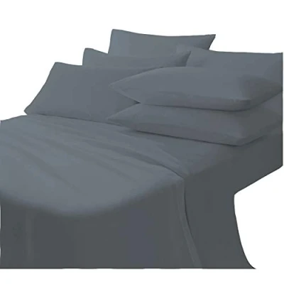 Image of Lawrance Caprino LC Oeko Tex Standard 100% Brushed Cotton Thermal Flannelette Single DOUBLE King Sizes Flat sheet, Pillow case pair, Fitted sheet (GREY, FITTED)